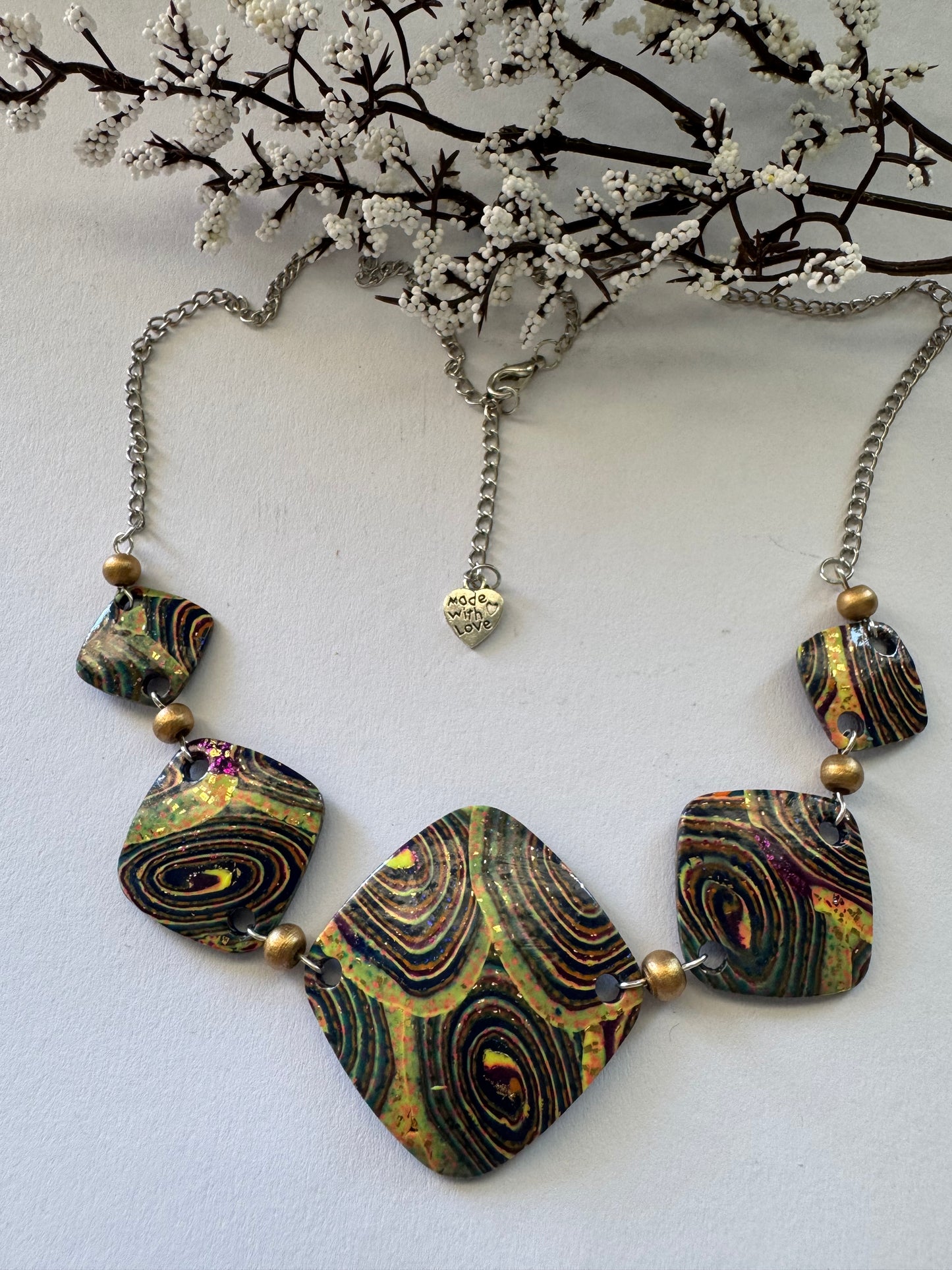 Night time - Handmade Polymer Clay Necklace