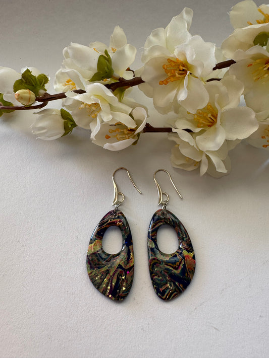 Malea - Oval Handmade Clay Earrings