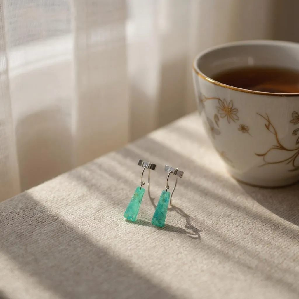 Amelia - Elegant Green Handmade Clay Earrings