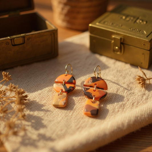 Mayra - Summer time, Handmade Clay Earrings