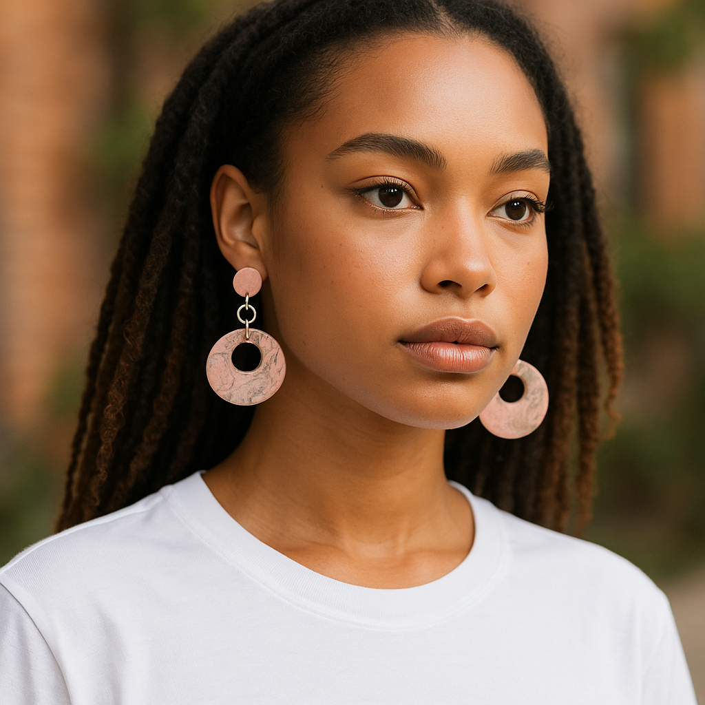 Chloe - Round Handmade Clay Earrings