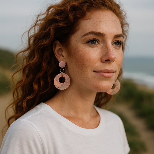 Chloe - Round Handmade Clay Earrings