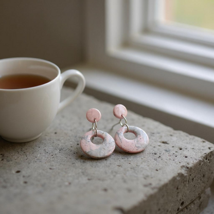 Chloe - Round Handmade Clay Earrings