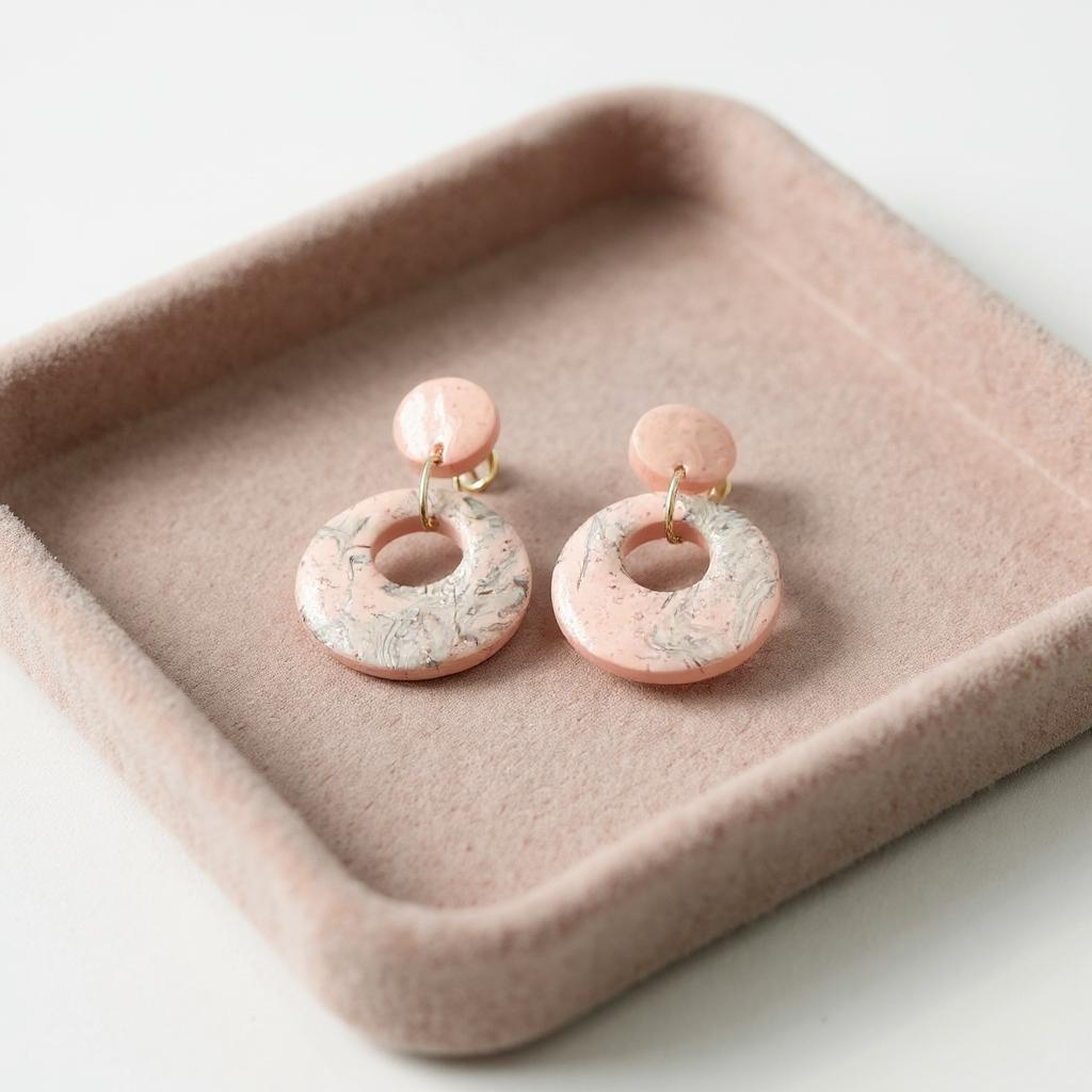 Chloe - Round Handmade Clay Earrings