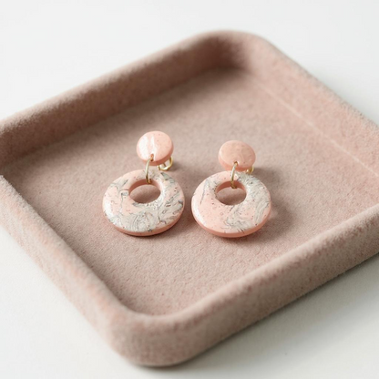 Chloe - Round Handmade Clay Earrings