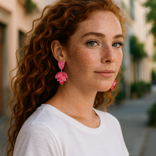 Mila - Floral Shaped Handmade Clay Earrings