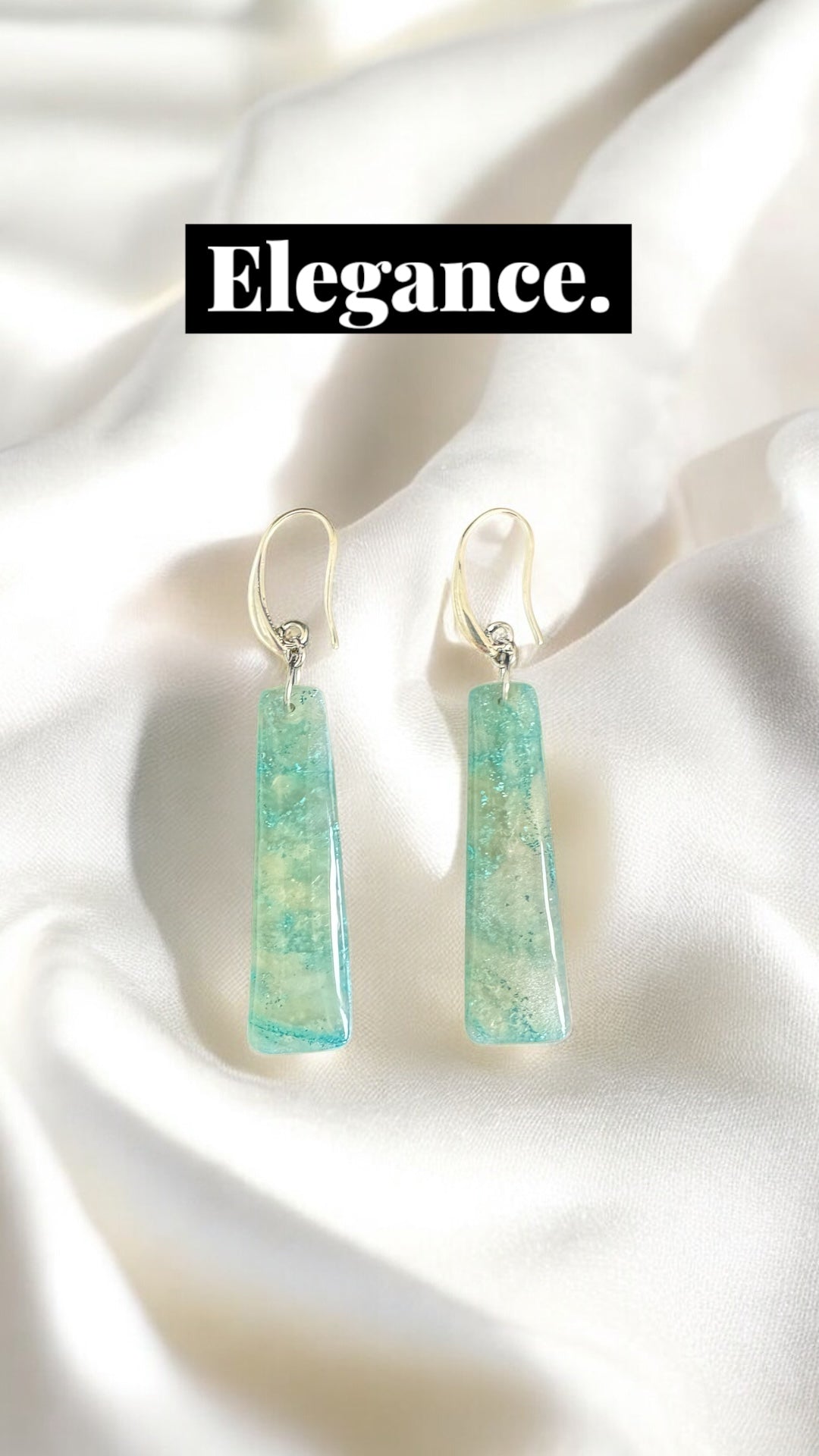 Amelia - Elegant Green Handmade Clay Earrings