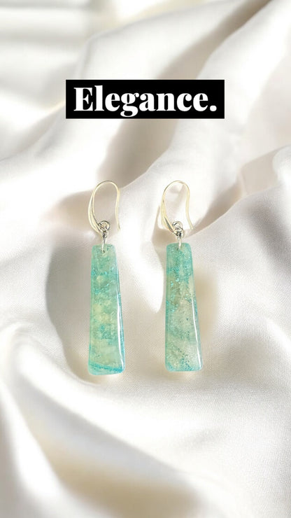 Amelia - Elegant Green Handmade Clay Earrings